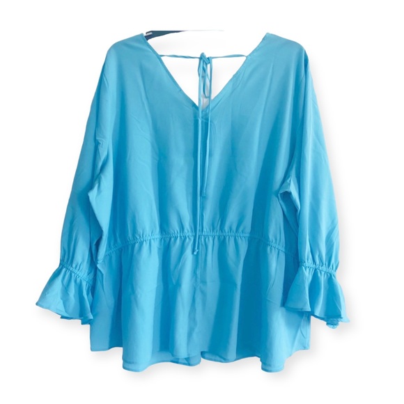 Lane Bryant Peplum Blouse with Angel Sleeves Plus Size 26/28, 4X - Picture 3 of 7